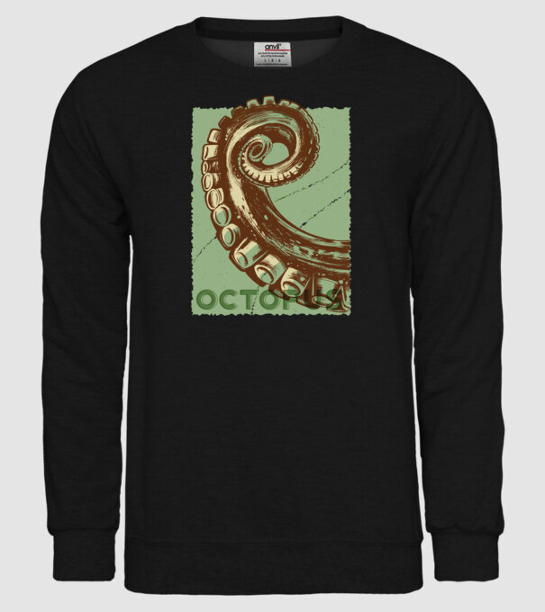 Caracatiță Octopus model negru pe tricou