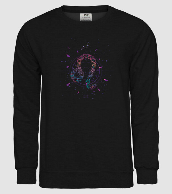 Leo Zodiac model negru pe tricou
