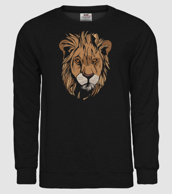 Cap de leu model negru pe tricou