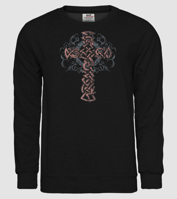 Cruce veche vikingă model negru pe tricou