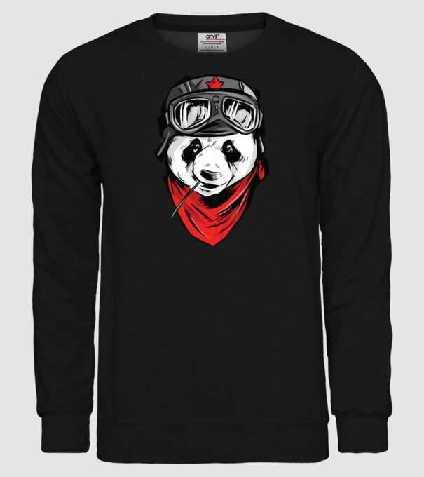 Panda Gerilla model negru pe tricou