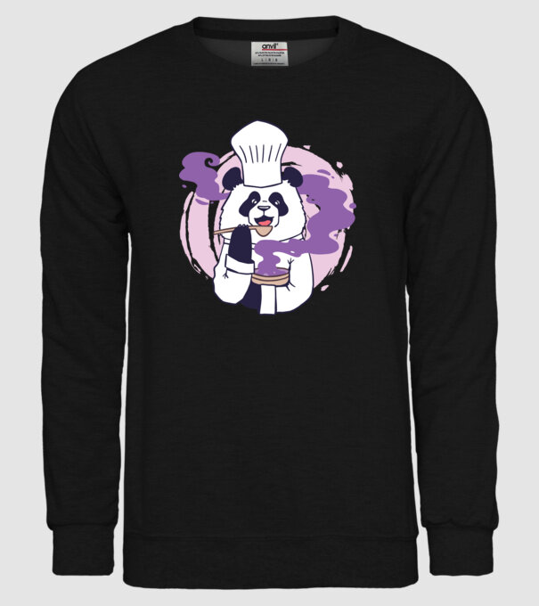 Panda Chef model negru pe tricou
