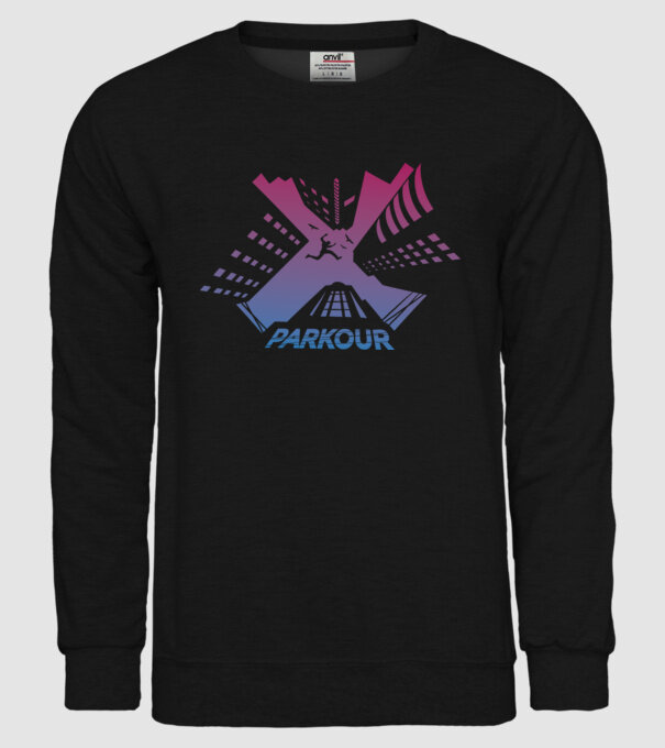 Parkour model negru pe tricou