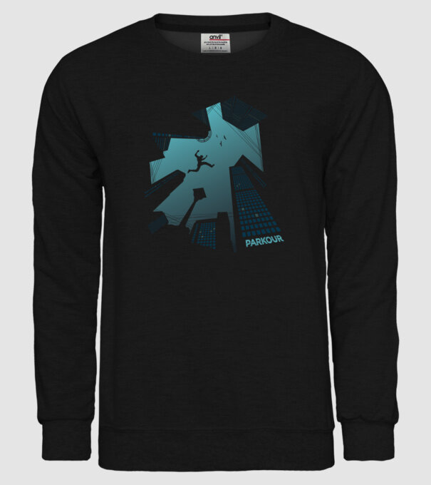 Tricou design Parkour model negru pe tricou