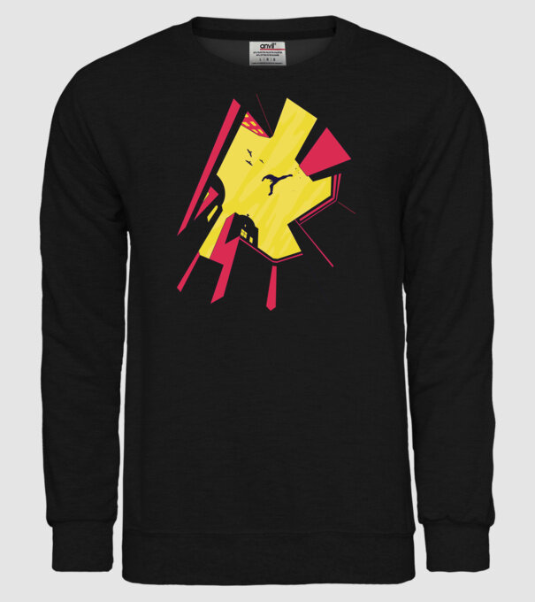 Alergare Parkour model negru pe tricou