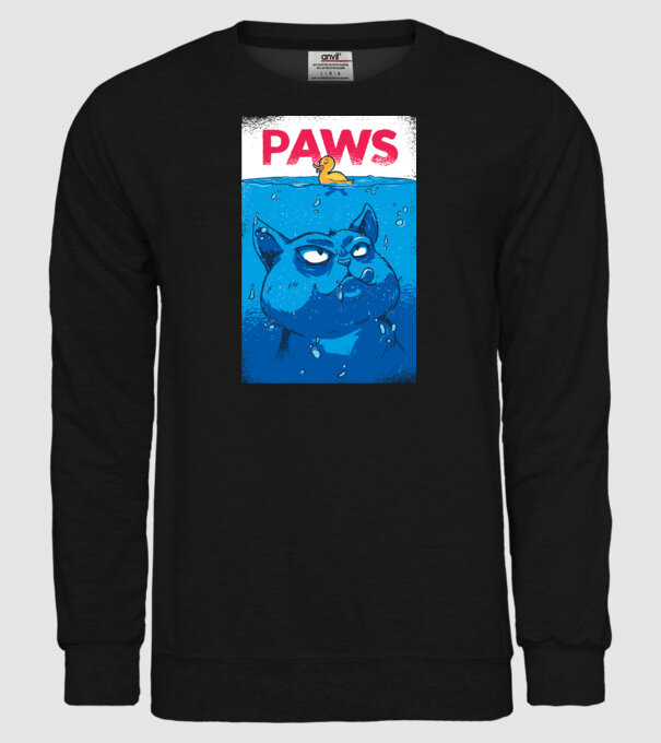 Paws Pisică la atac model negru pe tricou