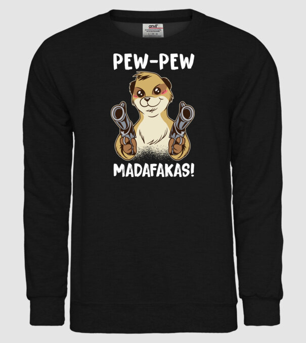 Pew Pew Pew Madafakas Suricată model negru pe tricou
