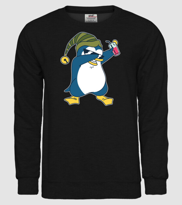 Pinguin DAB model negru pe tricou