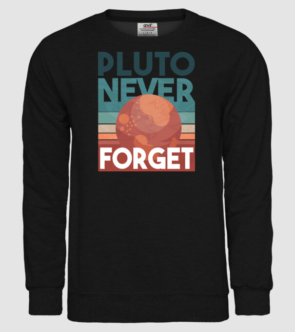 Pluto never forget model negru pe tricou