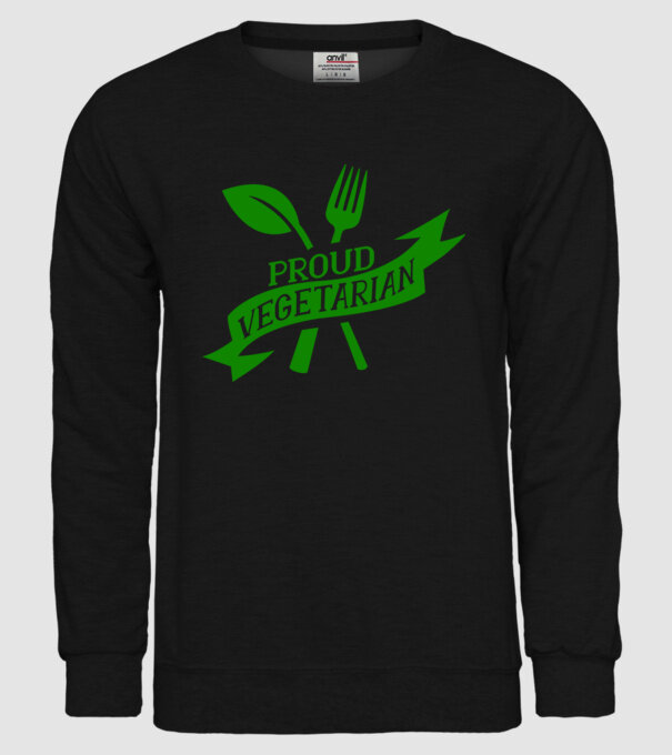Proud Vegetarian model negru pe tricou