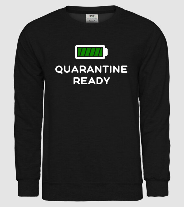 Quarantine ready model negru pe tricou