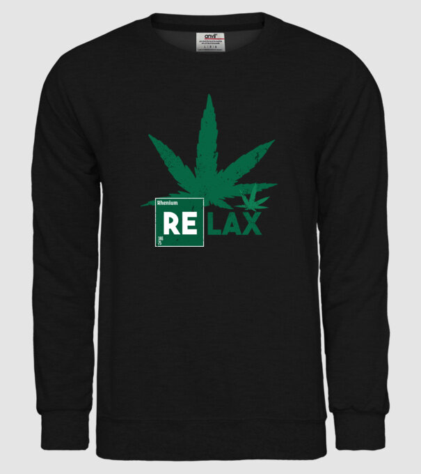 Relax Cannabis model negru pe tricou