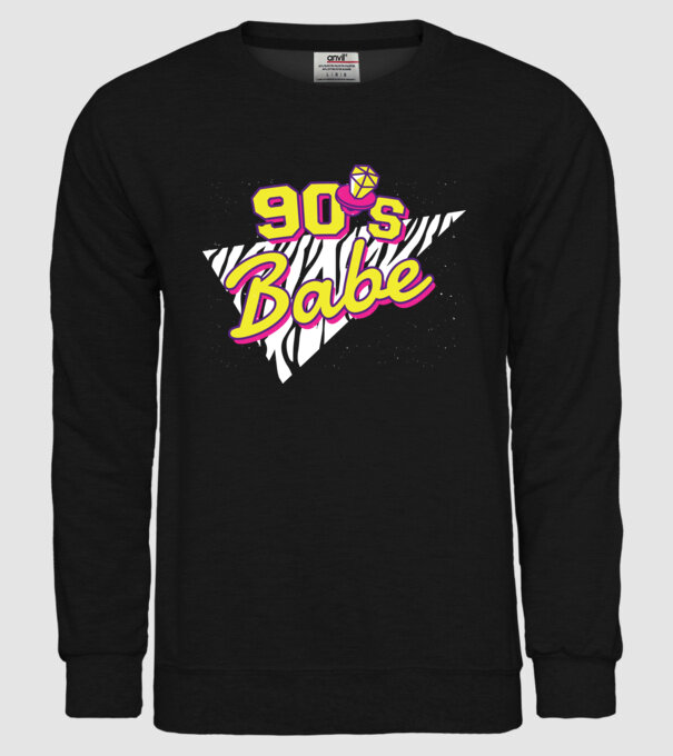 Retro 90s Babe model negru pe tricou