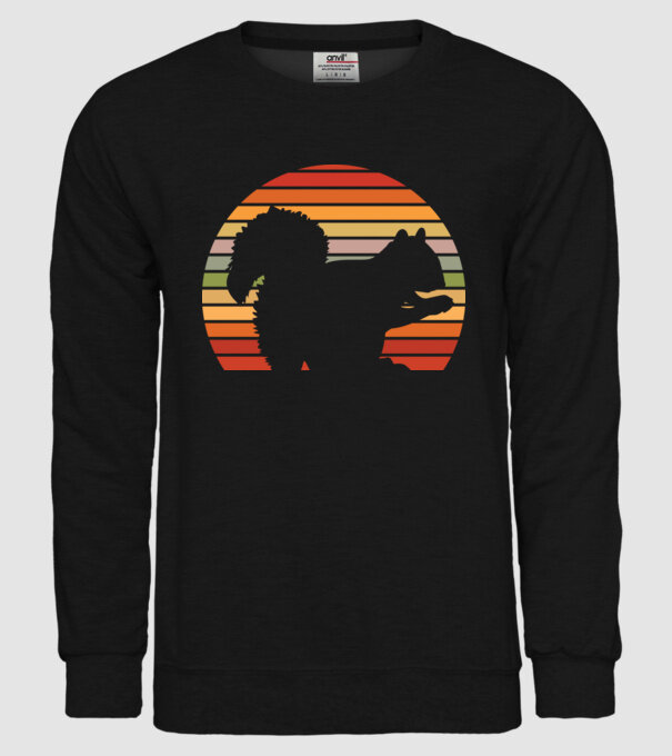 Veveriță Retro model negru pe tricou