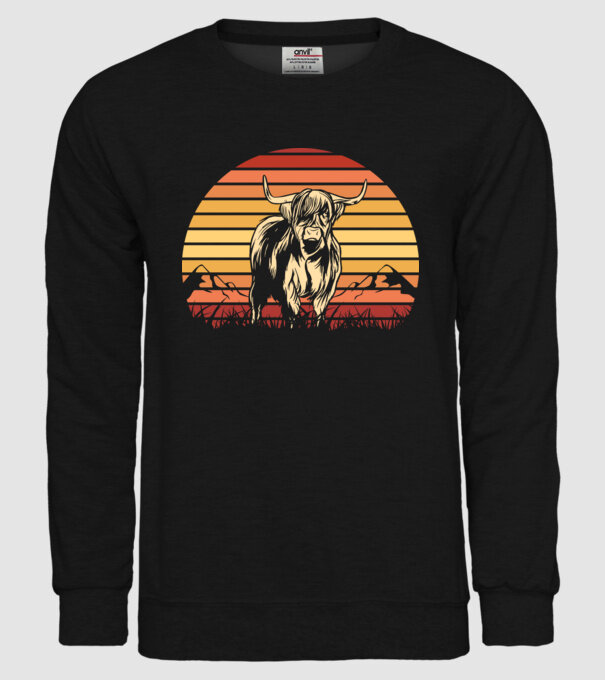 Vită Retro model negru pe tricou