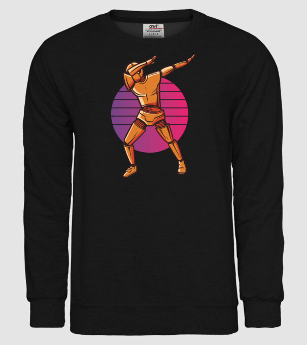 Robot DAB model negru pe tricou