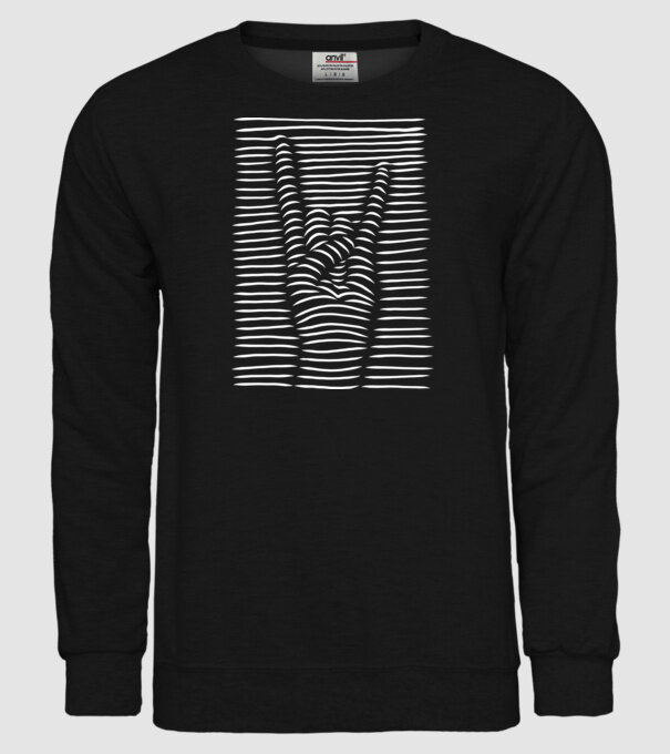 Mână Rocker model negru pe tricou
