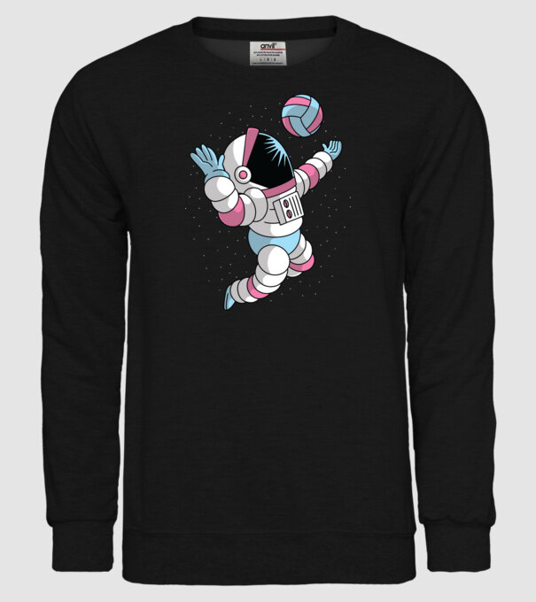Astronaut voleibalist model negru pe tricou