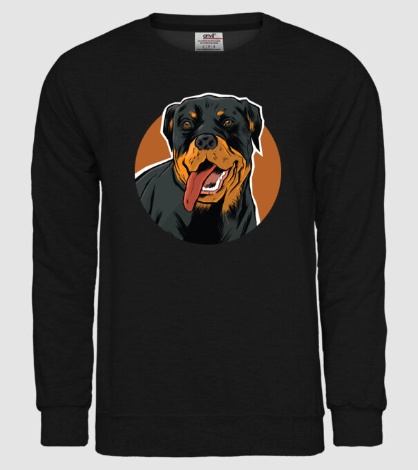 Tricou cu Câine Rottweiler model negru pe tricou