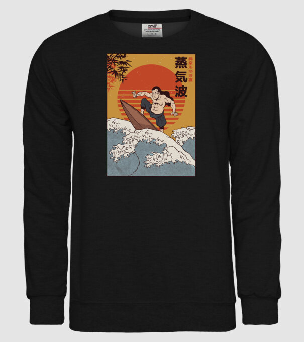 Samurai Surf model negru pe tricou