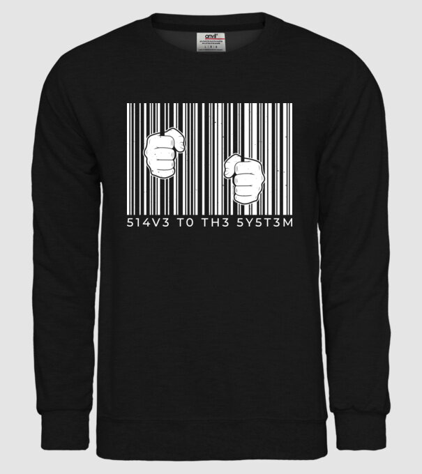 Slave to the system - Sclav al sistemului model negru pe tricou