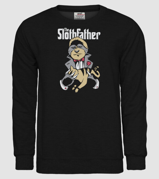 Slothfather - Naș Leneș model negru pe tricou