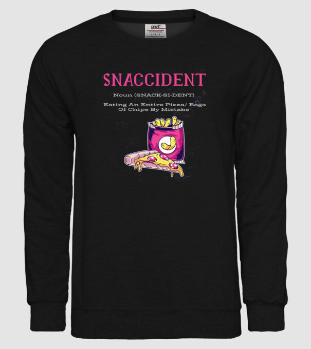 Snaccident model negru pe tricou