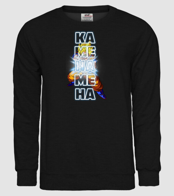 Son Goku Kamehameha model negru pe tricou