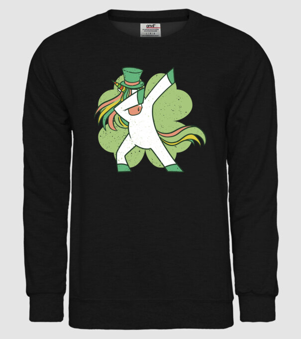 St Patrick Unicorn DAB model negru pe tricou