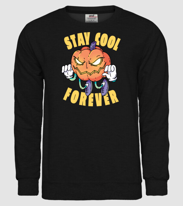 Dovleac de Halloween Stay Cool Forever model negru pe tricou