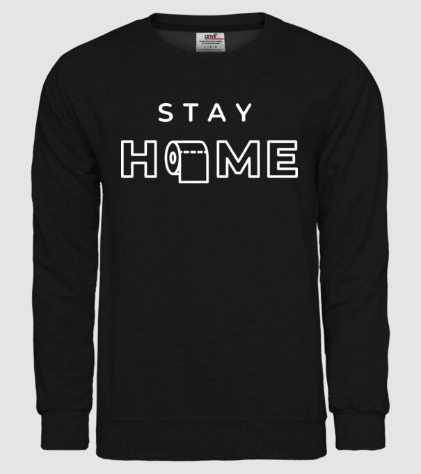 Stay home hârtie igienică model negru pe tricou