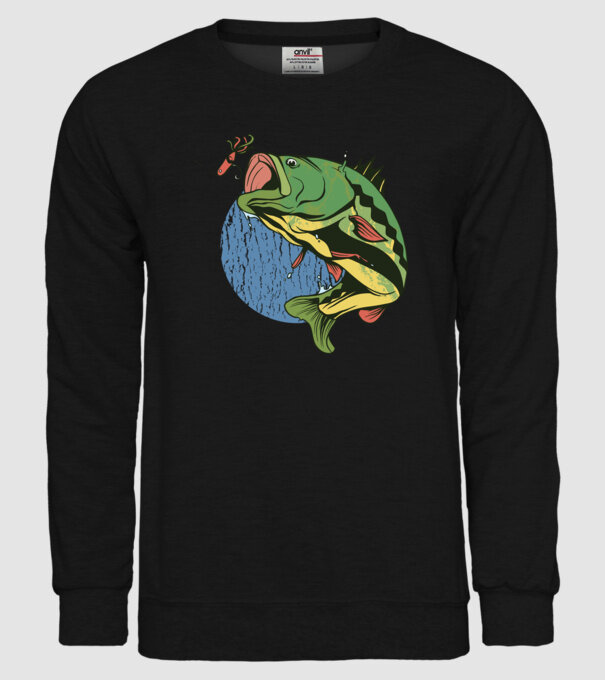 Biban Pescar model negru pe tricou