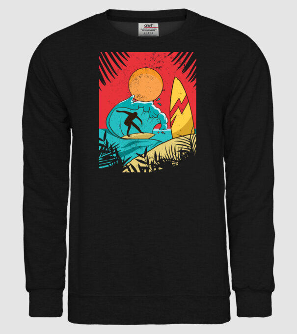 Afiș Surf model negru pe tricou