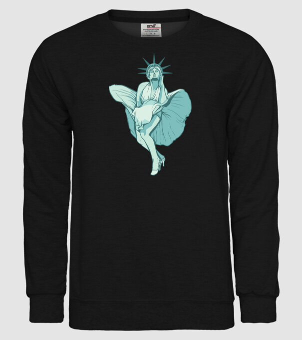 Statuia Libertății rușinos model negru pe tricou