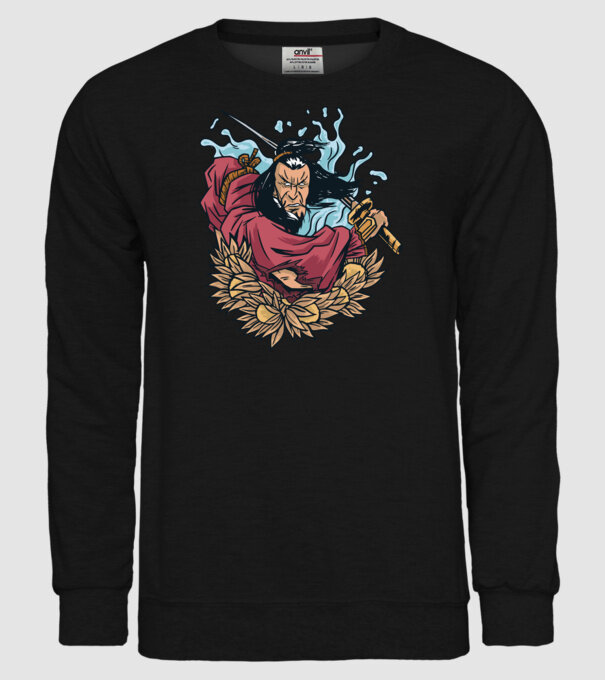 Samurai model negru pe tricou