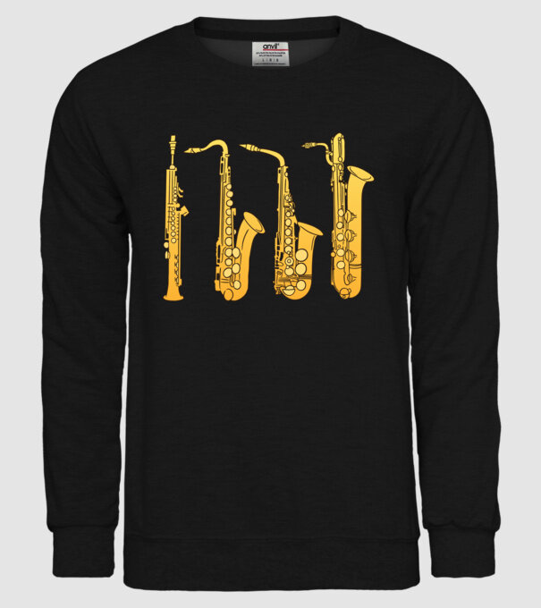 Saxofoane model negru pe tricou