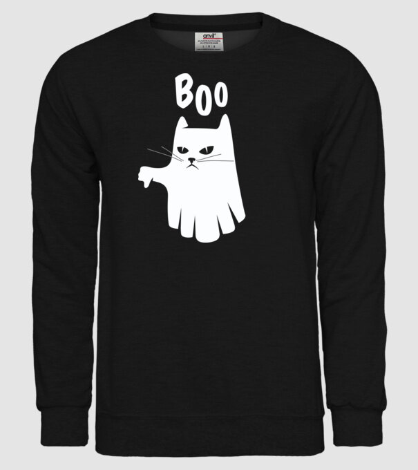 Pisică Fantomă model negru pe tricou