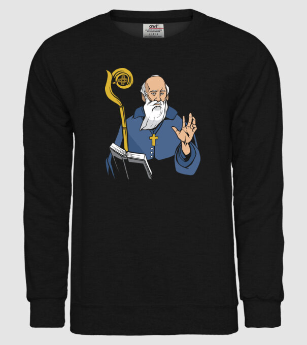 Sfântul Benedict model negru pe tricou