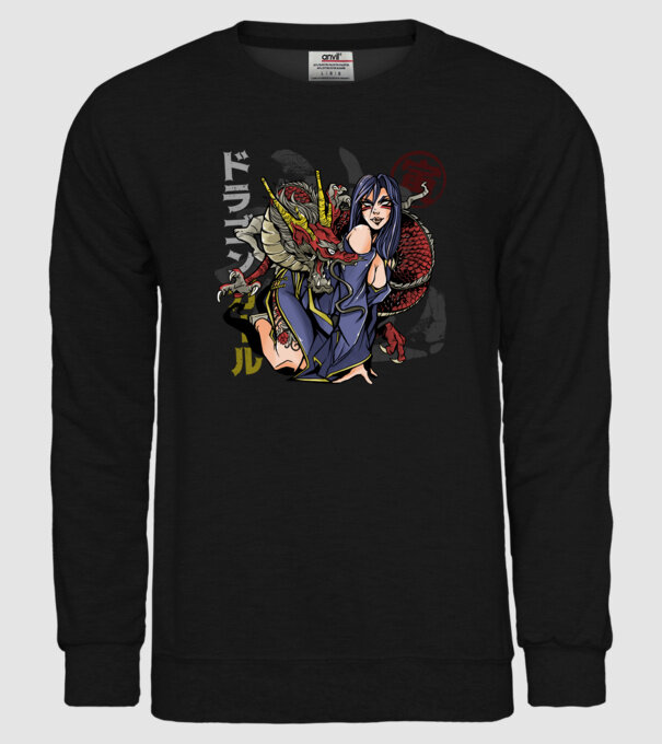 Dragon sexy Anime model negru pe tricou