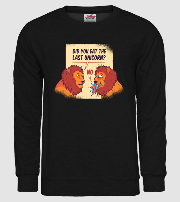 Tu ai mâncat ultimul unicorn? Tricou cu Leu amuzant model negru pe tricou