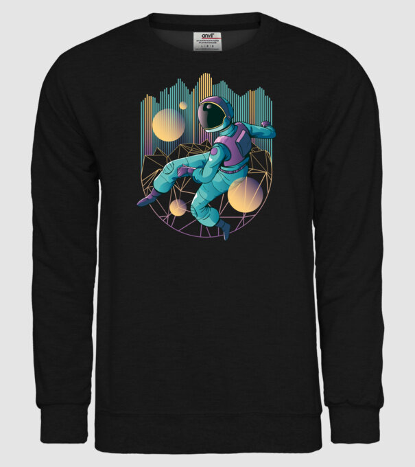 Techno Astronaut tricou astronaut model negru pe tricou