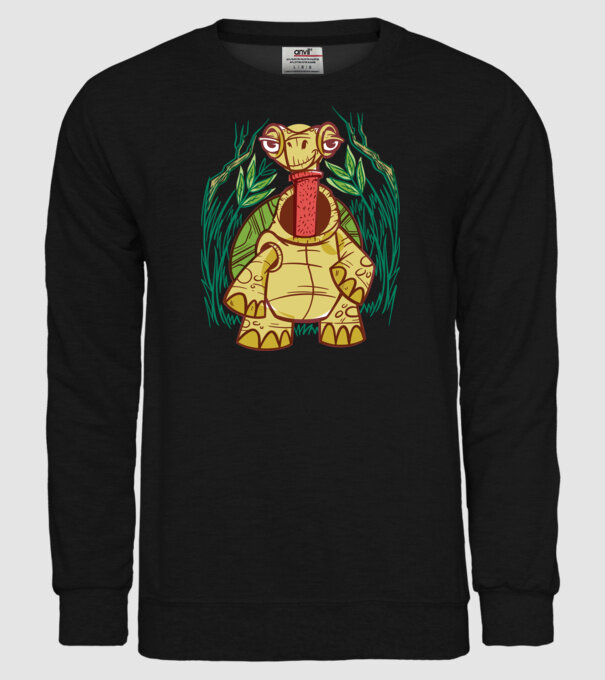 Gât Broască țestoasă model negru pe tricou
