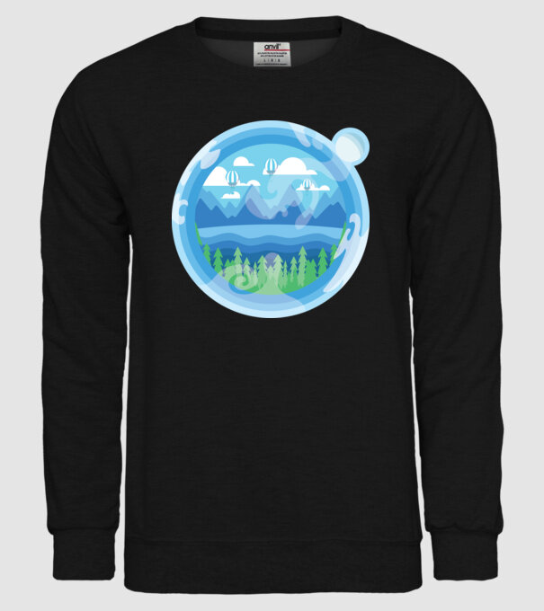 Natură model negru pe tricou