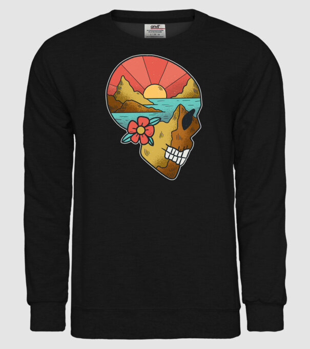 Natură Craniu model negru pe tricou