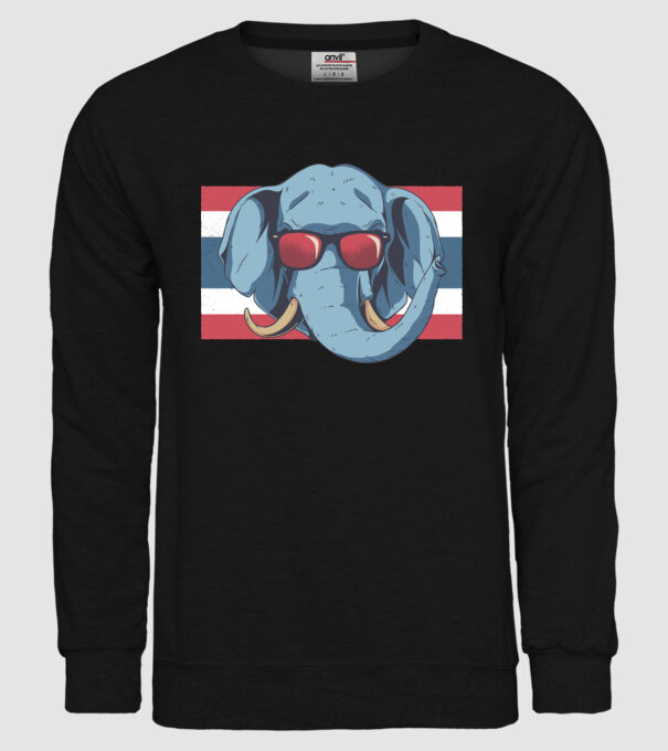 Thailanda Elefant tricou model negru pe tricou
