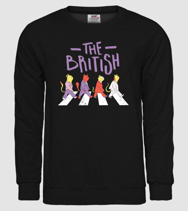 The British Pisicuțe model negru pe tricou