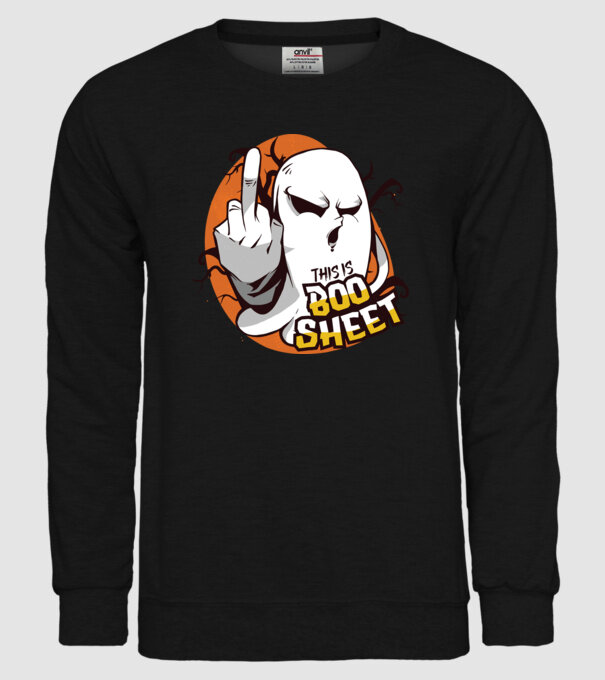 This is Boo Sheet Halloween model negru pe tricou