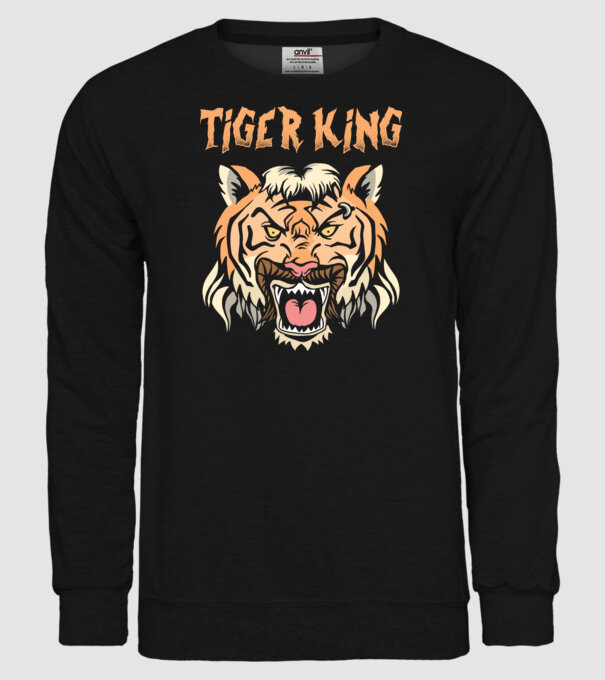 Tiger King model negru pe tricou