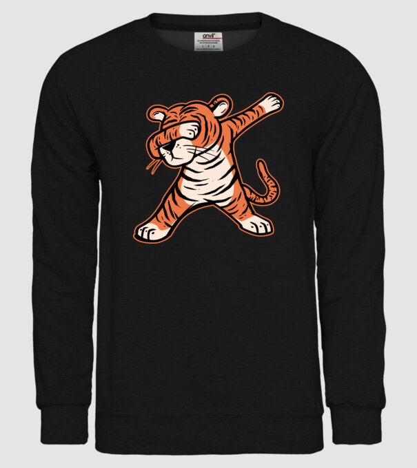 Tigru DAB model negru pe tricou