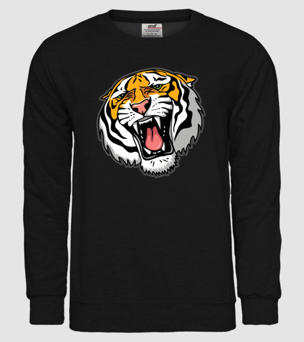 Tricou cu cap de tigru model negru pe tricou